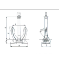 Marine Ship Carbon Steel m Type Spek Anchor